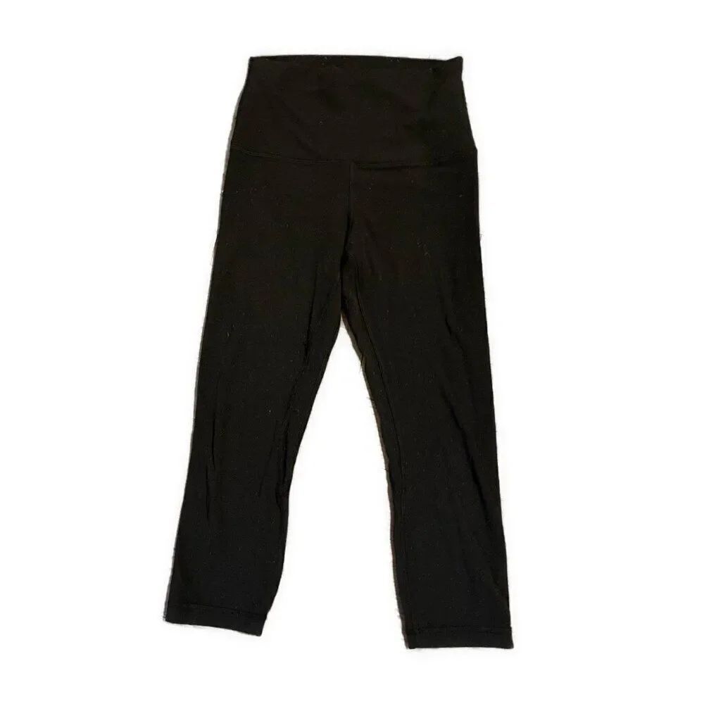 Lululemon Women’s Solid Black High Rise Crop Leggings 6 Small
